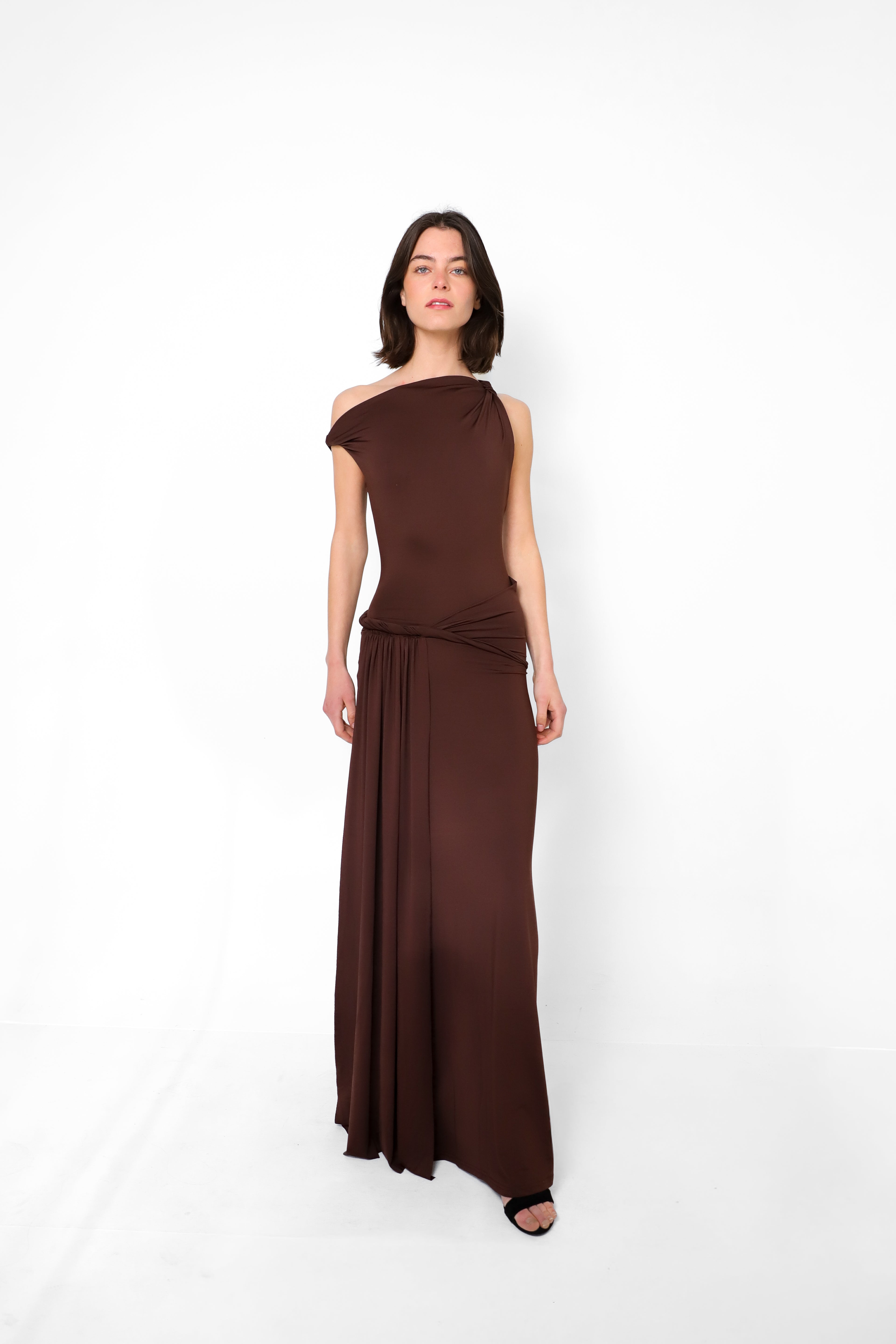 VESTIDO ELLIE  S/M ASIMETRICO PIEZA CINTURA